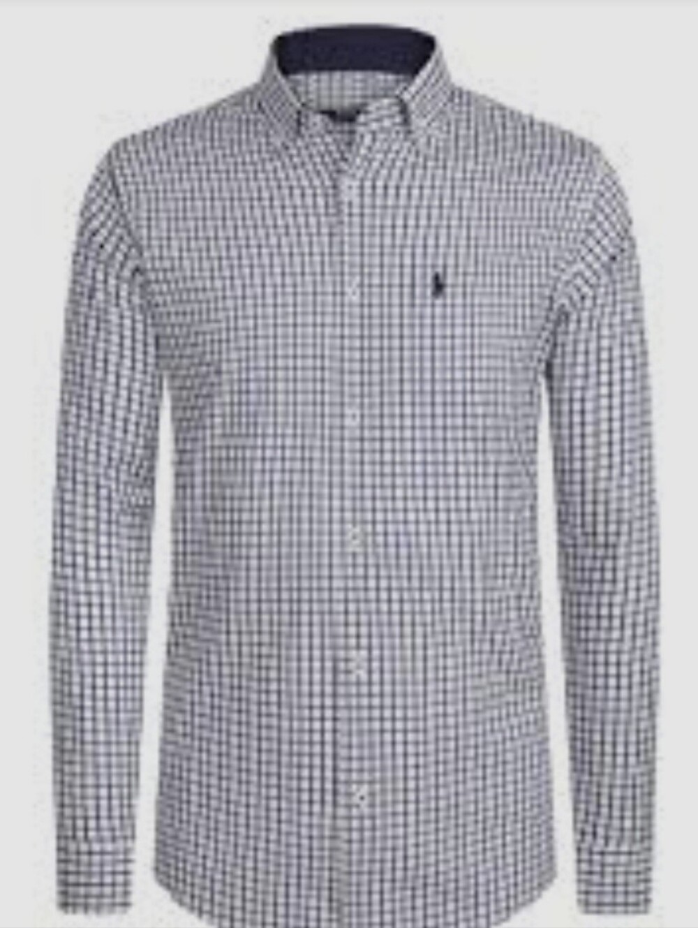 Polo by Ralph Lauren White and Blue Windowpane Button-Down Shirt